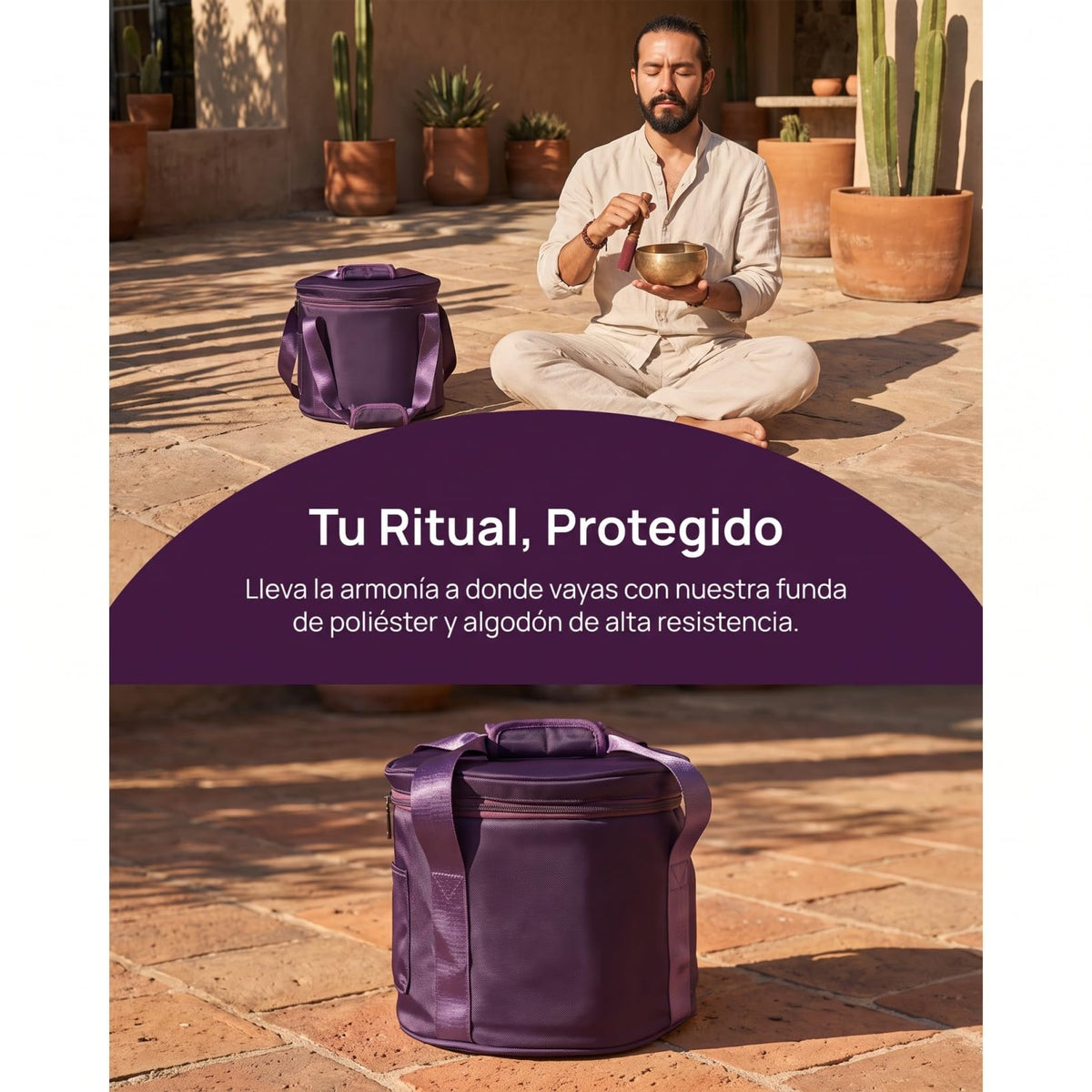 Singing Bowl Carrying Case Crystal Singing Bowl Carrying Case Bag 10inch Sound Healing Instrument Travel Carry Case Bag For Sound Healing and Meditation Purple (28.5x28.5x25m / Purple)