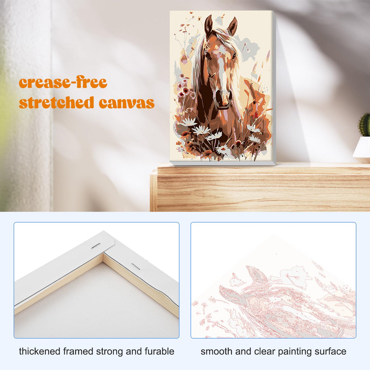 Horse Framed Paint by Numbers Kit for Adults