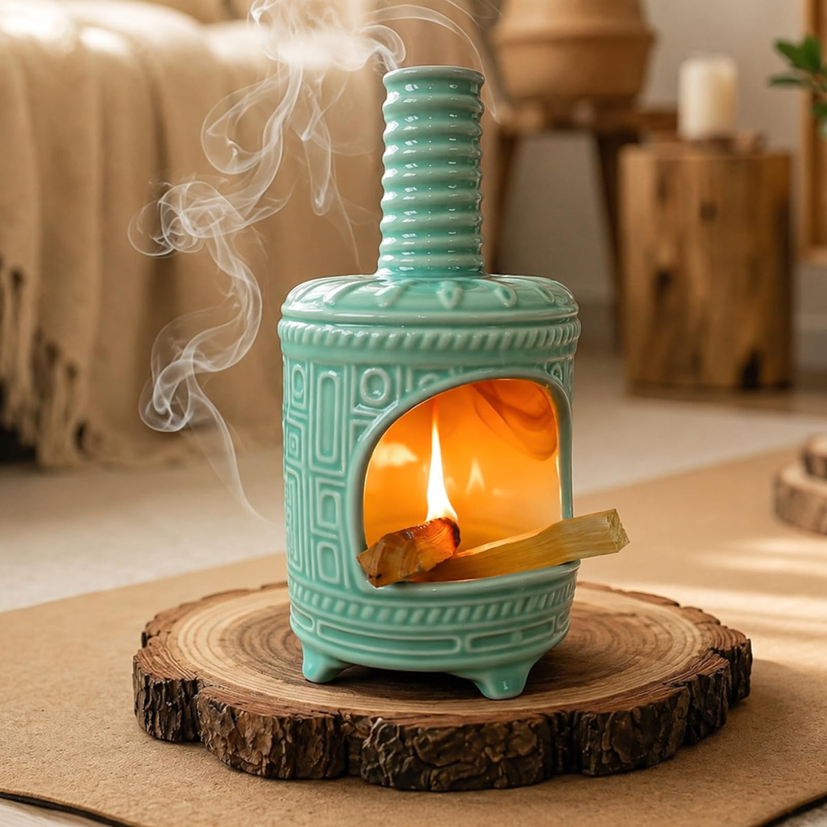Light Green Palo Santo Burner Holder (Retro Palo Santo Holder-light Green)