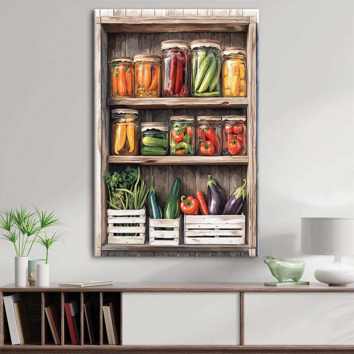 Kitchen Canvas Wall Art Colorful Food Wall Decor for Dinner Room Decorations Farmhouse Vintage Herb Mason Jar Picture Prints Poster Abstract Spices Seasoning Painting Artwork Decor 24x36 (36"L x 24"W / Kitchen)