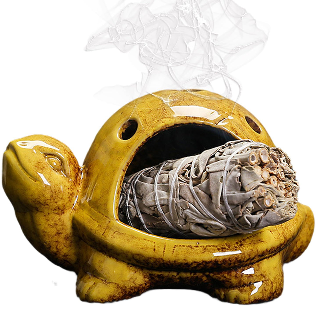 Turtle Palo Santo Holder Ceramic Palo Santo Burner Sage Holder for Burning (B)