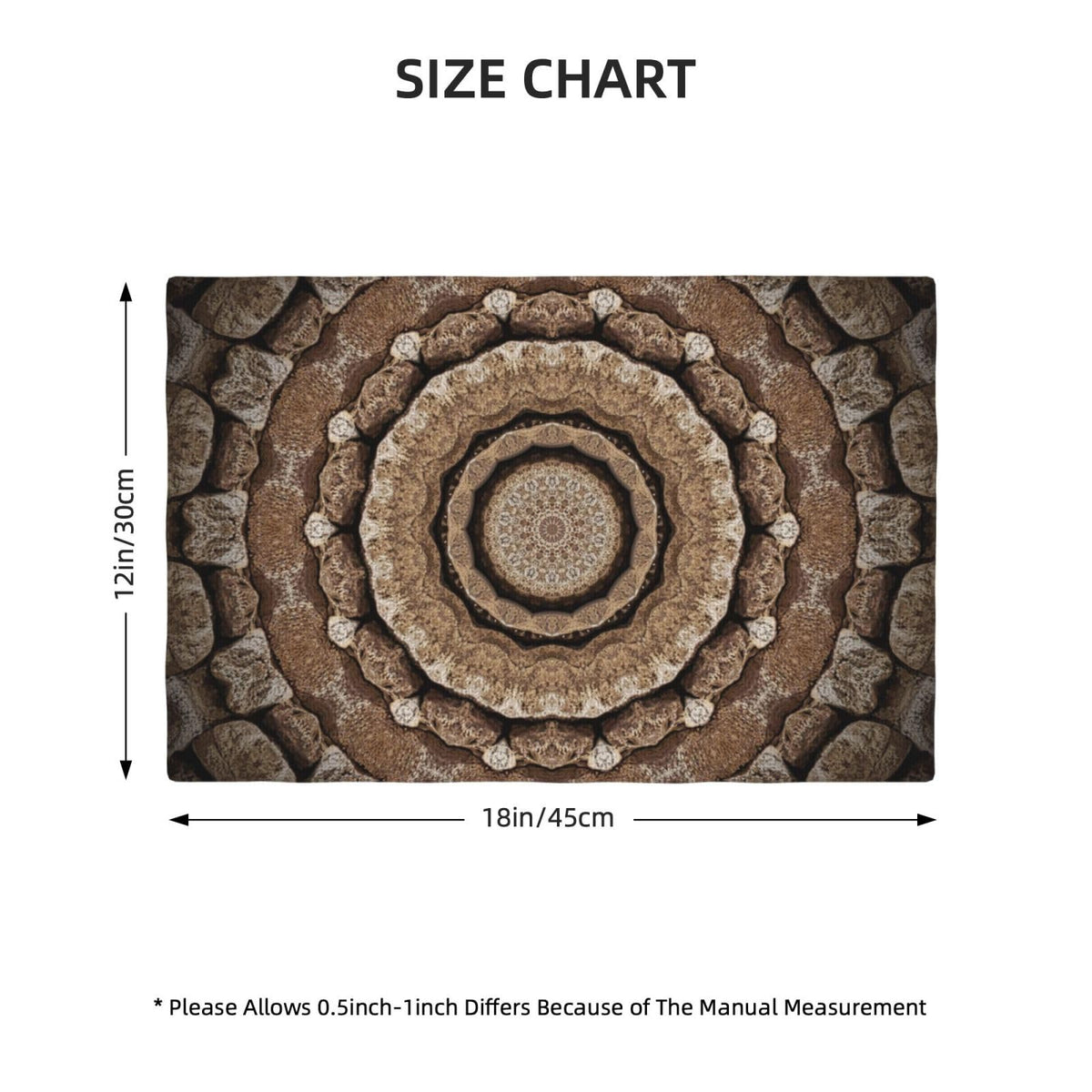Placemats Mandala Stone Texture Place Mat Set of 4 Pieces Heat (4PCS / Mandala Stone Texture)