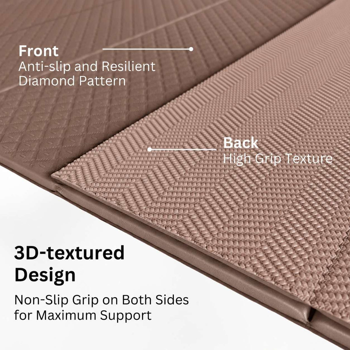 Original Foldable Yoga Mat (Mocha Bisque + Ivory Cream / 24" x 72" x 1/4")
