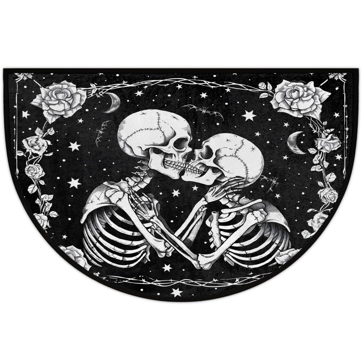 Halloween Half Round Door Mat Non Slip Half Circle Rugs (Z:halloween 1)