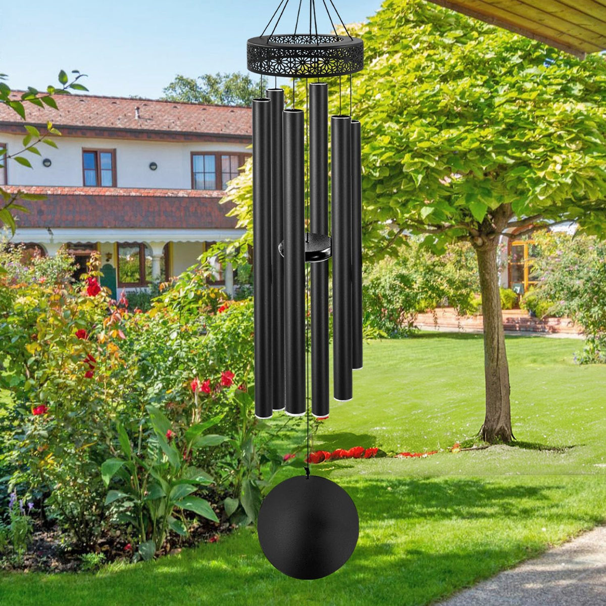 48'' Wind Chimes for Outside Deep Tone (48“-Black)