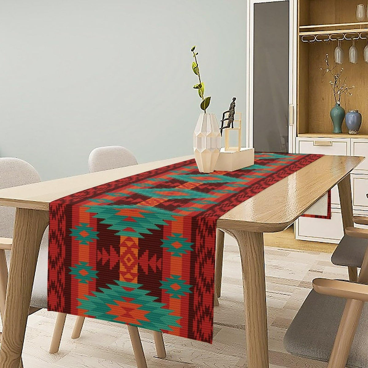 Aztec Table Runner (13x120inch / Brown Aztec 3)