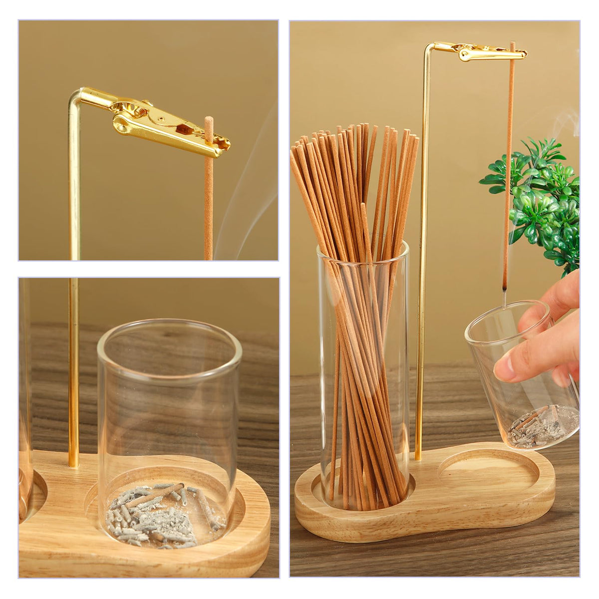 2 in 1 Incense Holder for Sticks (Light Base)