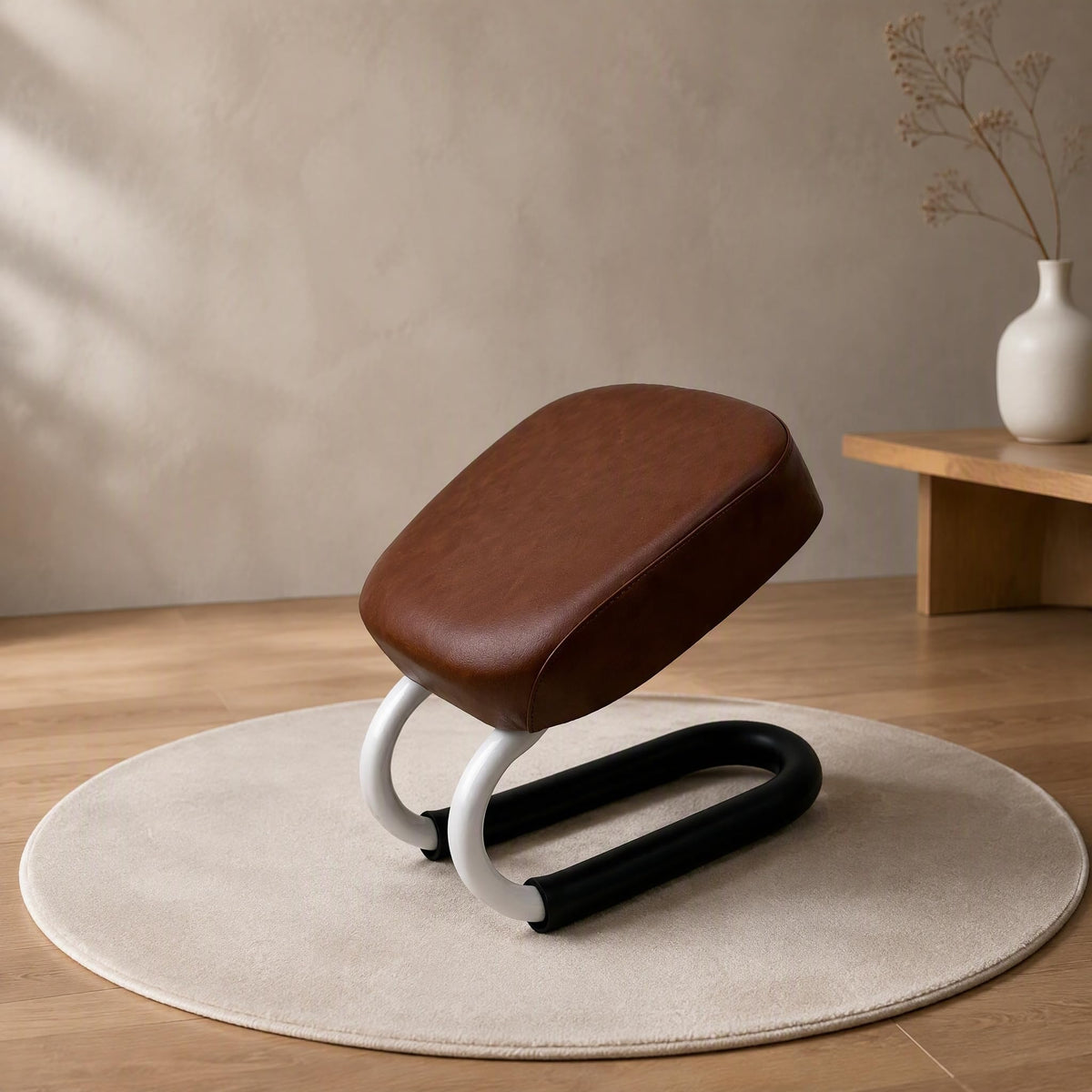 Kneeling Meditation Stool Adjustable Birthday Gift Anti Slip Comfortable Seat Prayer Stool for Yoga Praying Home Women (Style a Brown)