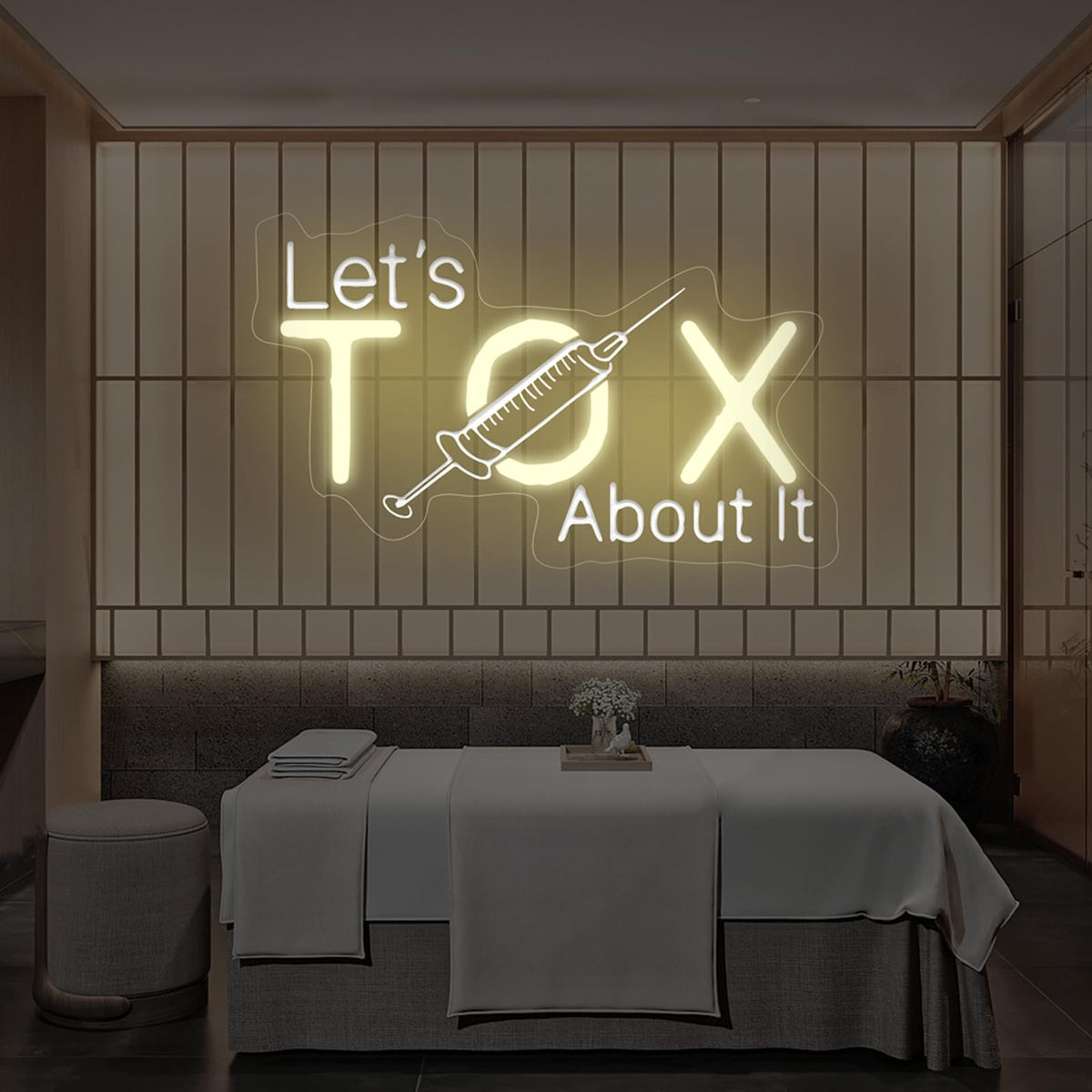 Let's Tox about it Neon Sign Botox LED Light Injector Spa Studio Decor (Tox-1-Warm White)
