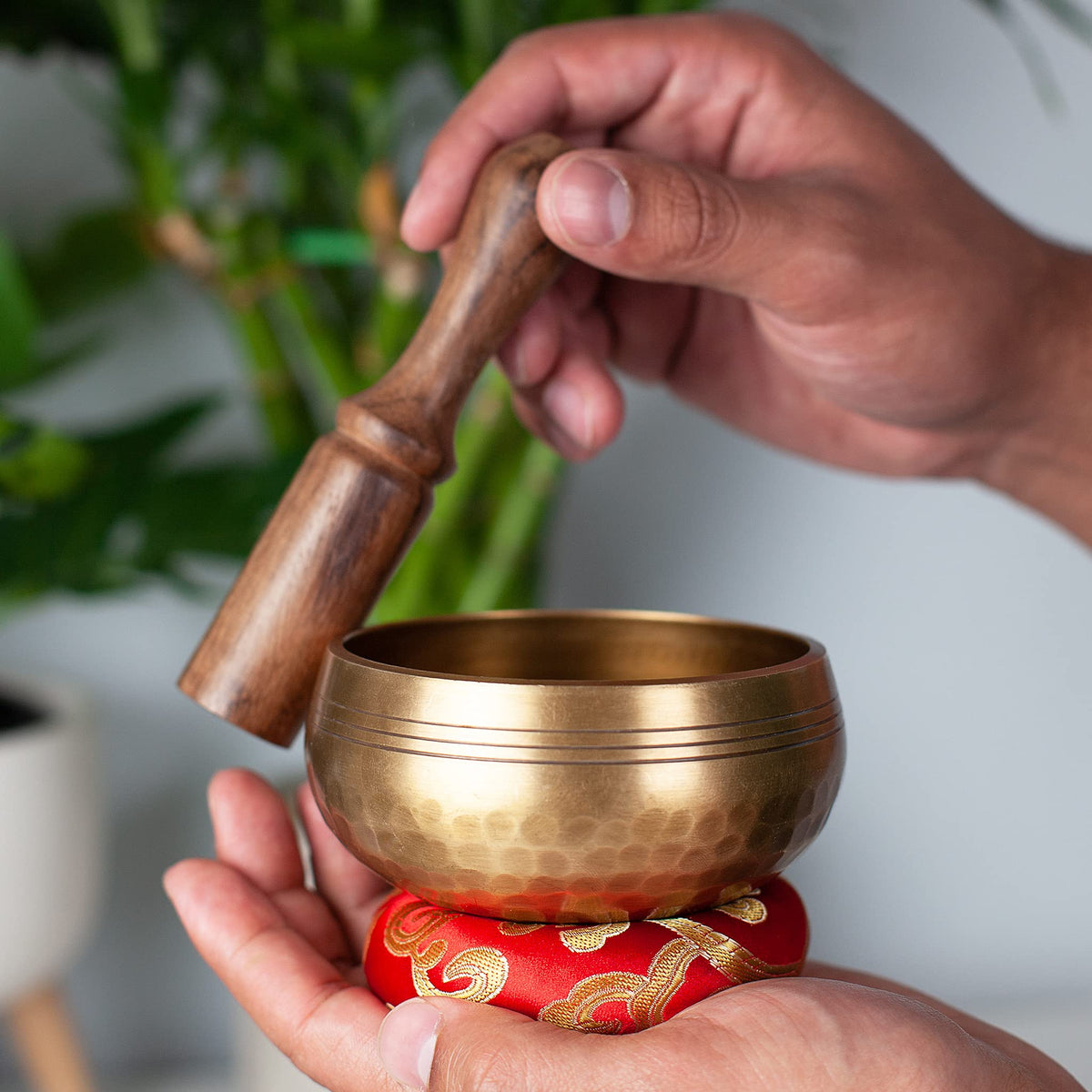 Tibetan Singing Bowl Set (Gold - 3.5 Inch)
