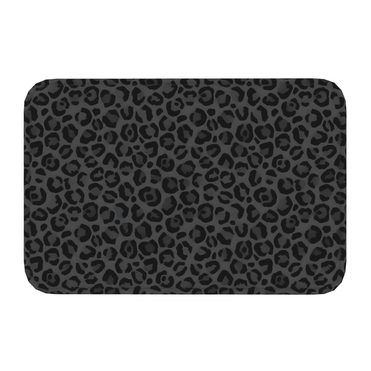 Leopard Print Black Bath Mat Non (1'4" x 1'11" (Rectangular) / Leopard Print Black)