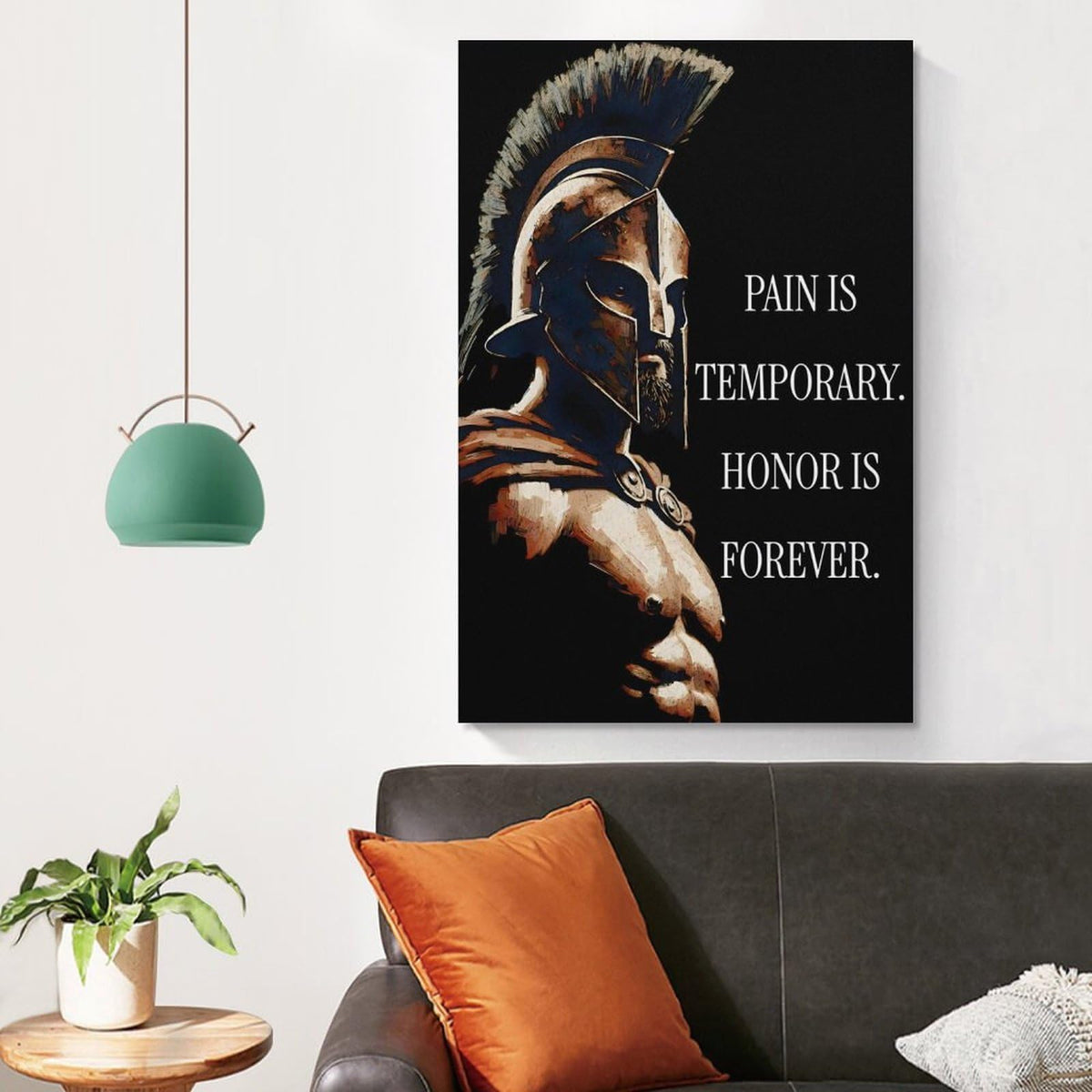 Pain Is Temporary Honor Is Forever Spartan Warrior Code Canvas Printing Wall Art Prints Wall Decor Posters Motivational Black Gold Stoic Living Room Bedroom Office Gym Decor 20x30inch (style-32 / 20x30inch(50x75cm) Unframe)
