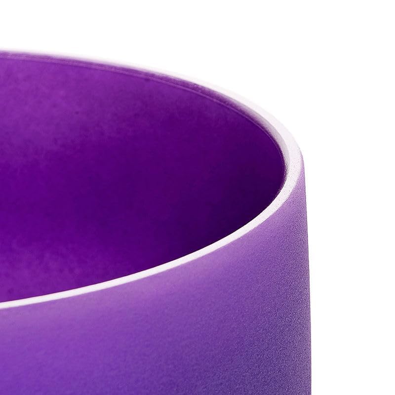 8 Inch B Note Purple Quartz Crystal Singing Bowl 432hz Crown Chakra (8inch B Purple Frosted)