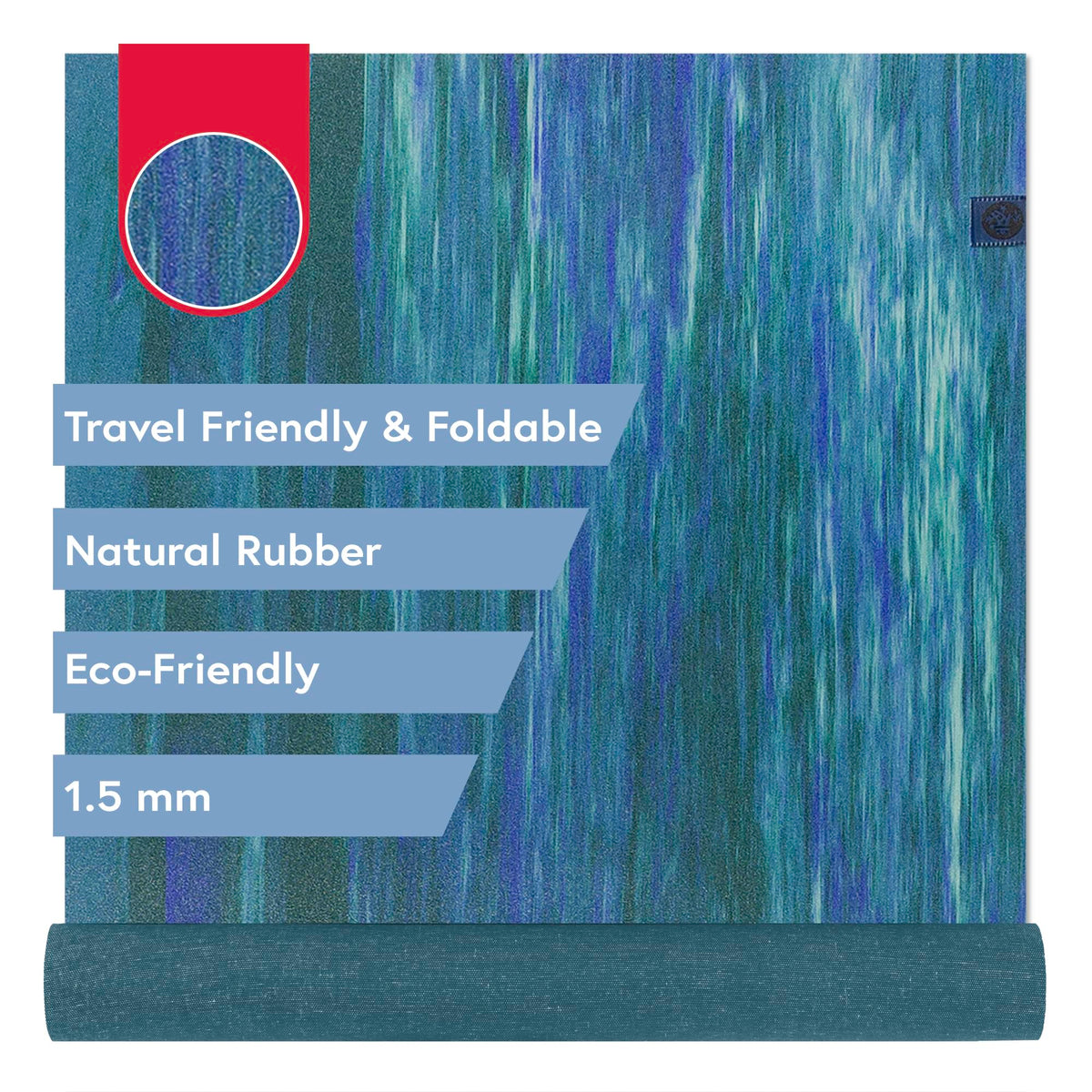 eKO Superlite Travel Yoga Mat (Blue Toad Marble / 71" x 24")