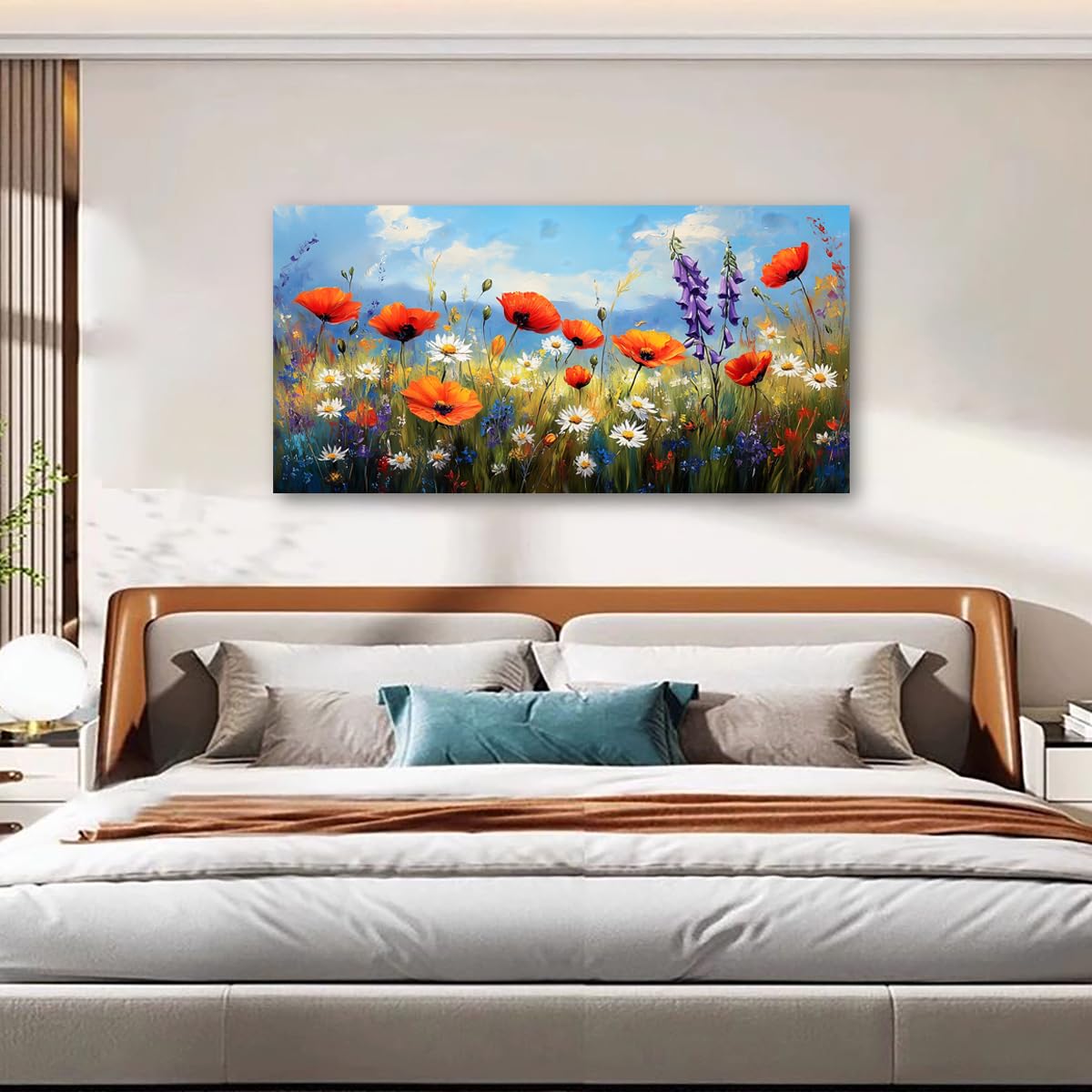 Wildflower Canvas Wall Art (40"L x 20"W / Colored wildflowers)