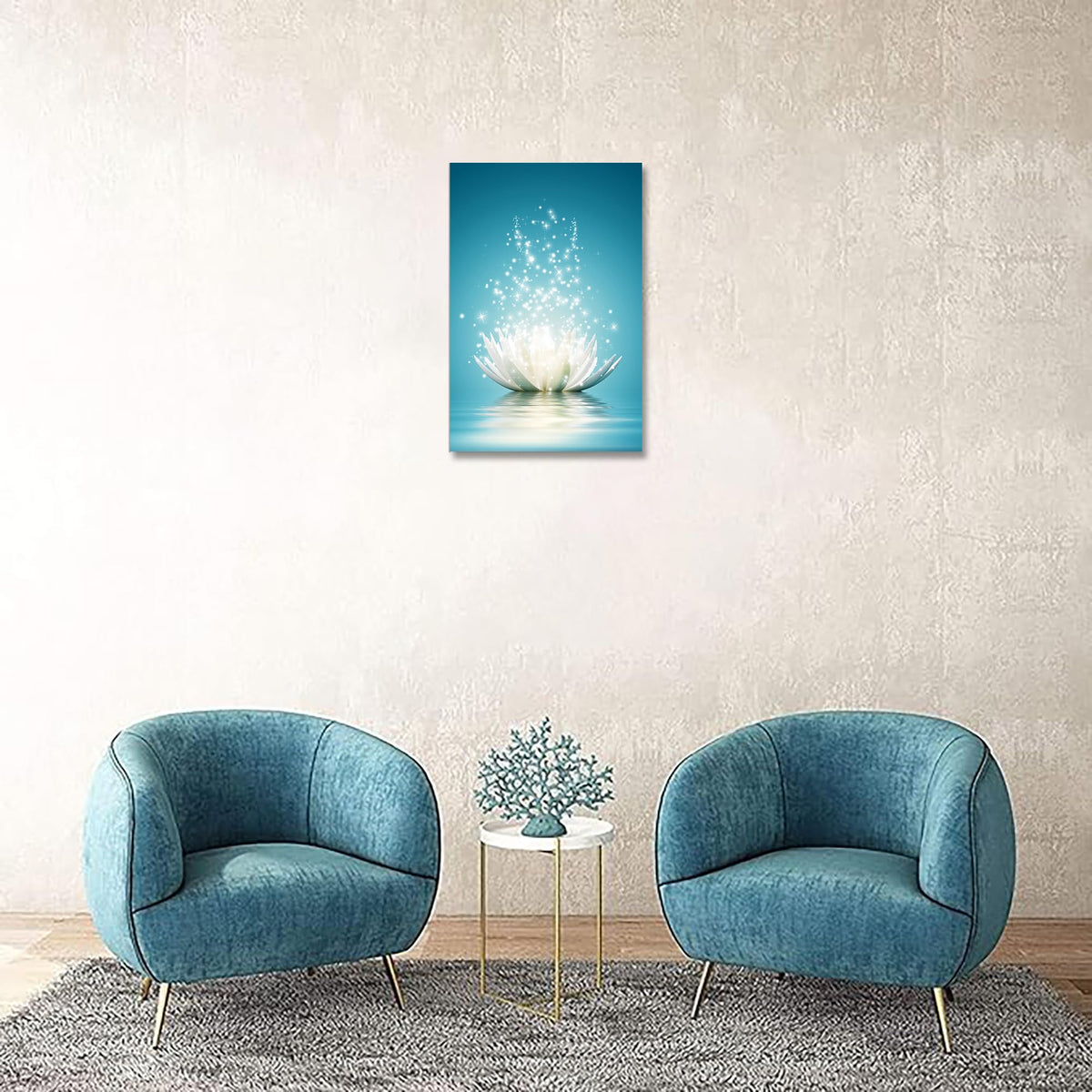 Canvas Prints Wall Art Lotus Flower Pictures Bathroom Decor Zen Painting Spa Photo Artwork Framed for Spiritual Meditation Yoga Room Ready to Hang 20x 30inch (20"L x 30"W / Lotus 01)