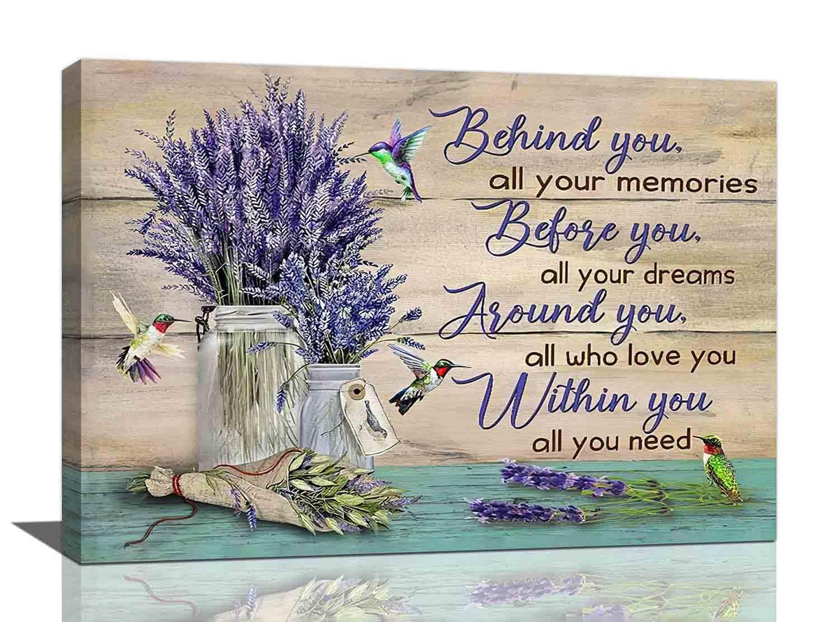 Lavender Wall Art Lavender Pictures Wall Decor Purple Floral Canvas Prints Flower Decorations Farmhouse Painting Framed Country Artwork Office Home Decor For Bathroom Bedroom Dining Living Room 24"x16" (Lavender / 24L" x 16W")