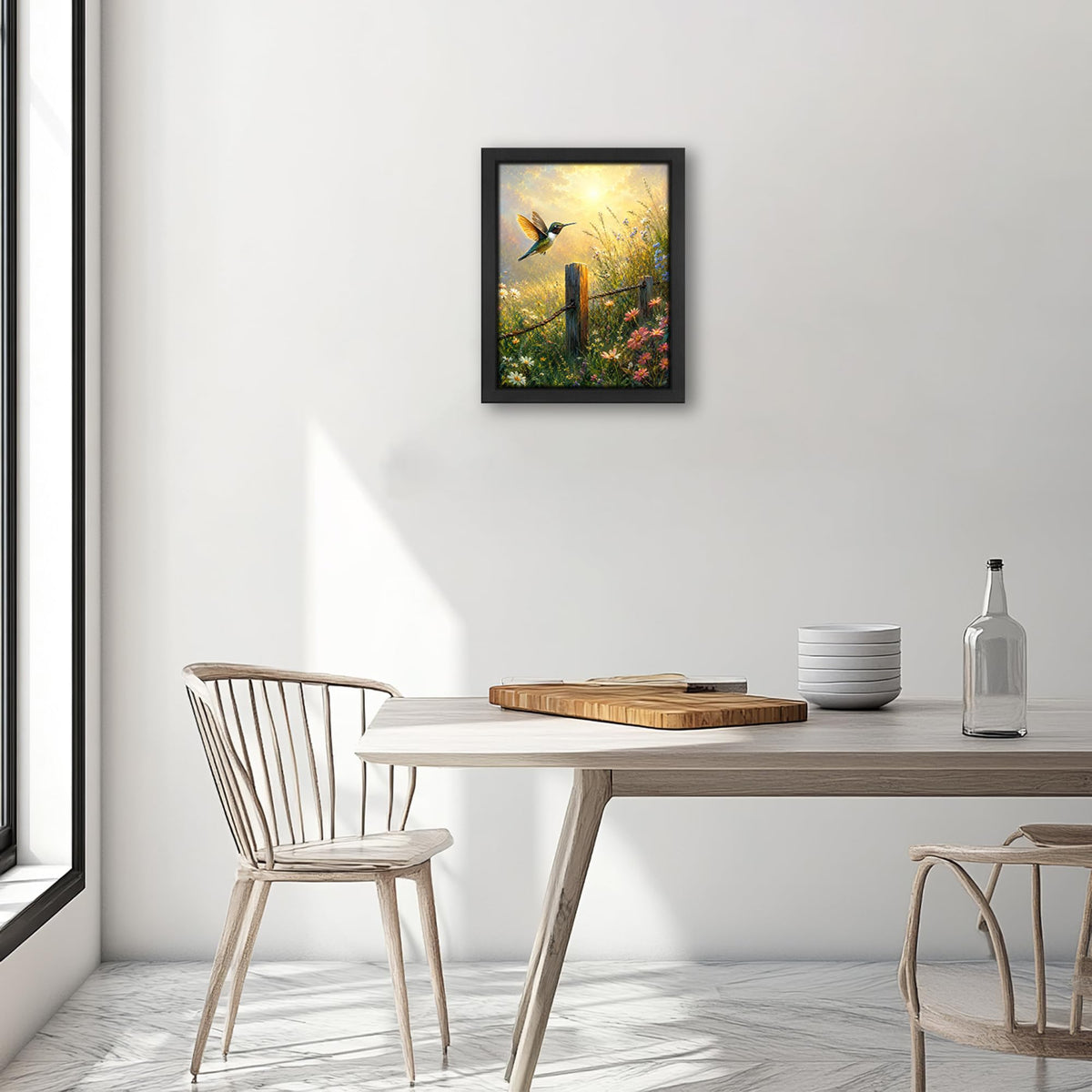 Rustic Hummingbird Decor Wall Art (Wall Art Framed 25 / 10"L x 8"W)