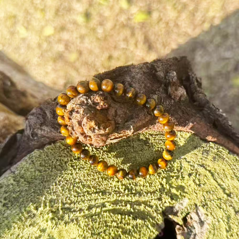 6MM Yellow Tigers Eye Beaded Bracelet for Men (6MM Yellow Tigers Eye Beaded Bracelet)
