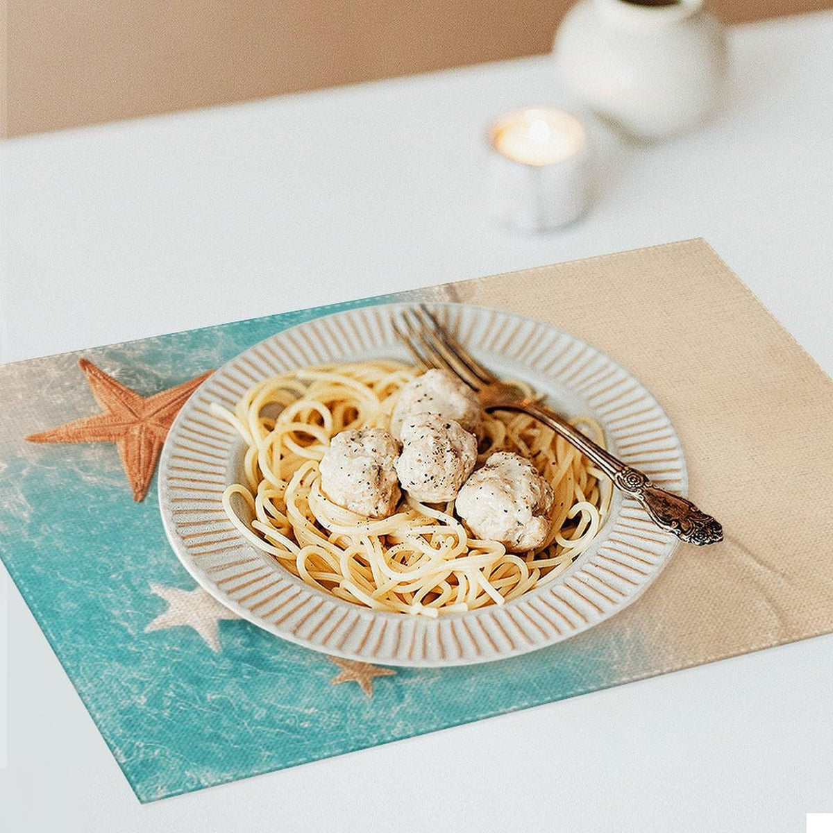 Summer Ocean Starfish Placemat Set of 4 (Coastal-4 / 4pcs)