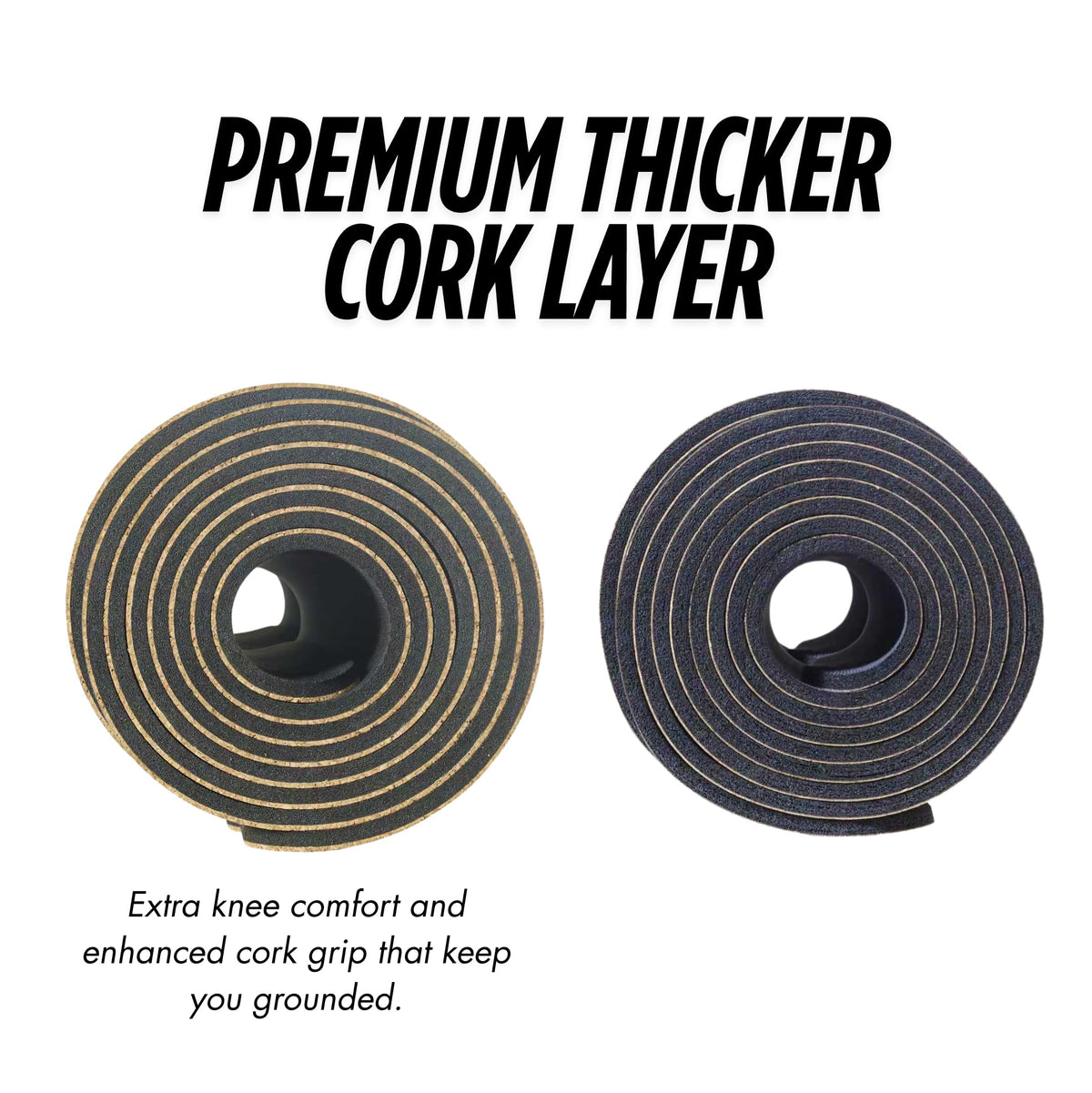 Cork Yoga Mat with Natural Rubber Base (Original / 80 x 26 x 6 mm)