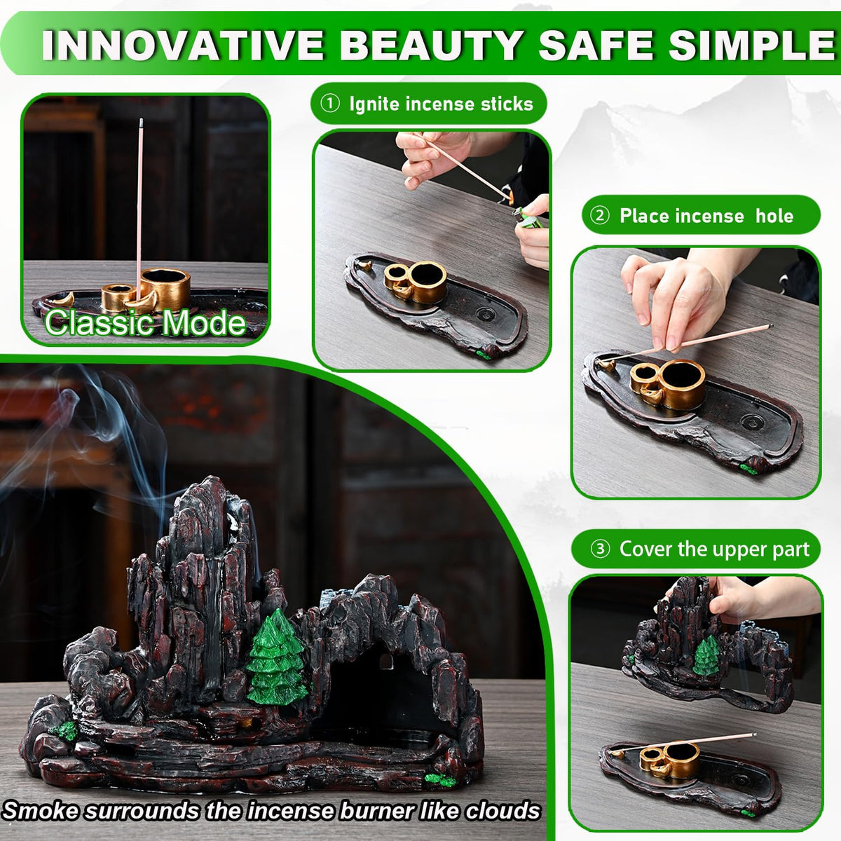 Mountain Waterfall Incense Burner