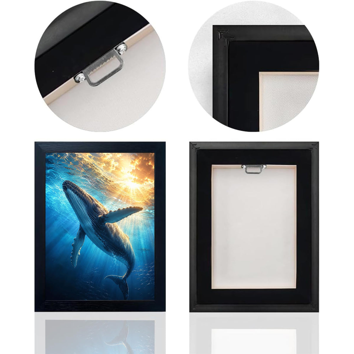 Humpback Whale Decor Wall Art (Wall Art Framed 26 / 10"L x 8"W)