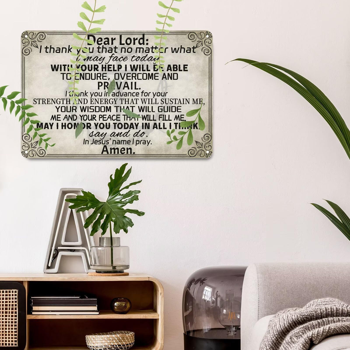 Bible Wall Sign The Lord Supports Me Metal Signs Bless Christian Tin Sign Religious Prayer Metal Sign Bible Verse Positive Quotes Gifts Home Bedroom Office 8x12 Inch (The Lord Supports Me / 8x12 Inch)