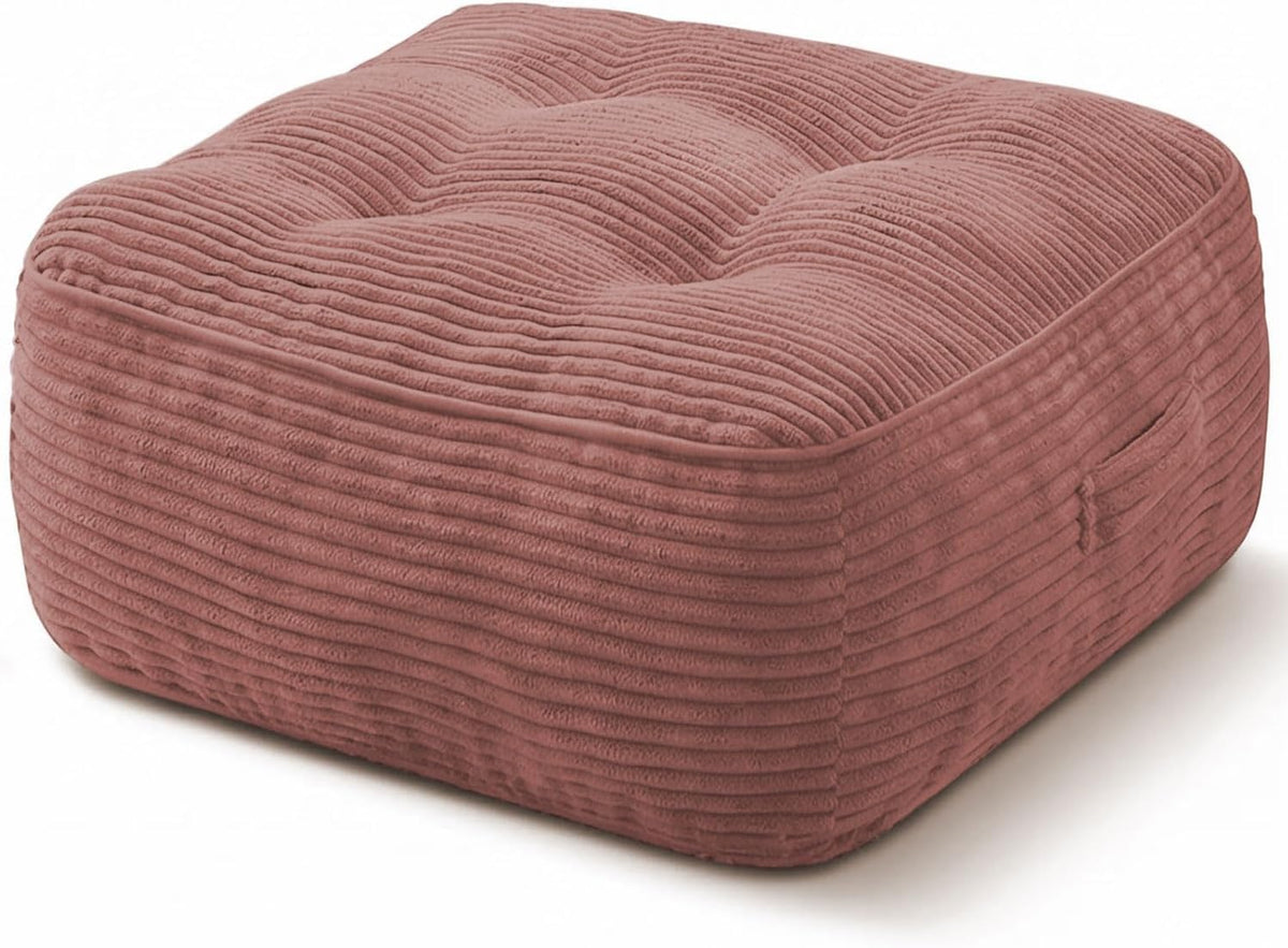 11" Thick Washable Floor Pillow for Adults (Pink)