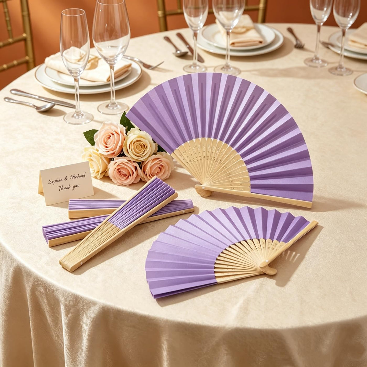 Paper Hand Fans (Purple-50)