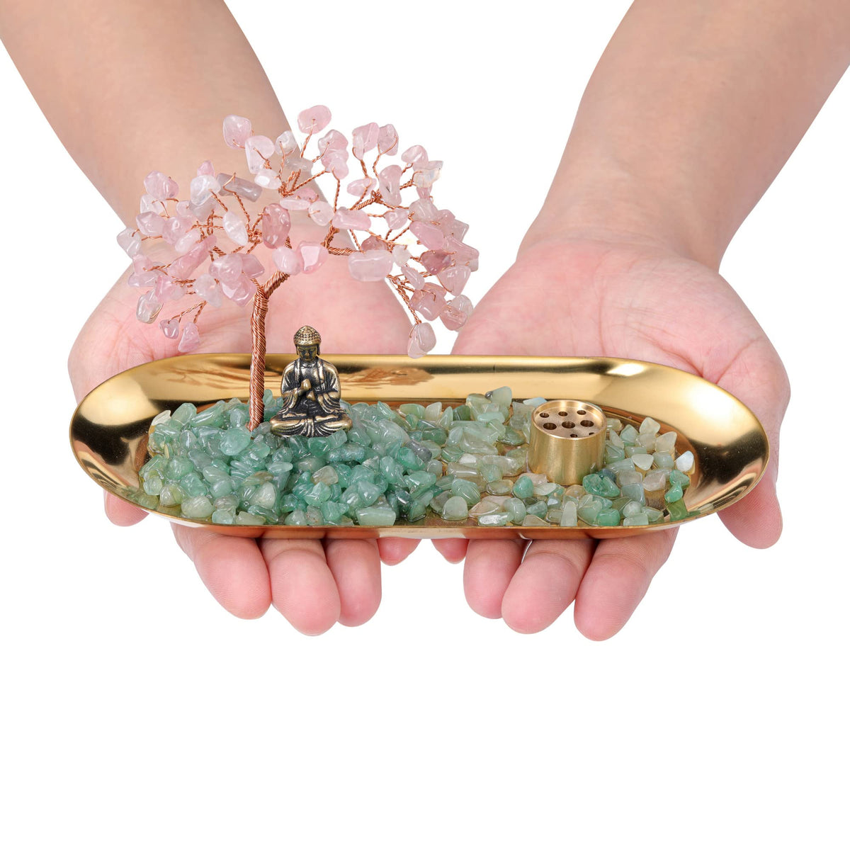 Crystal Incense Holder for Sticks (Rose Quartz)