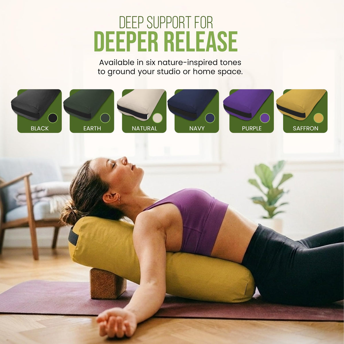 Yoga Bolster Soft yet Firm (Rectangular / Natural)