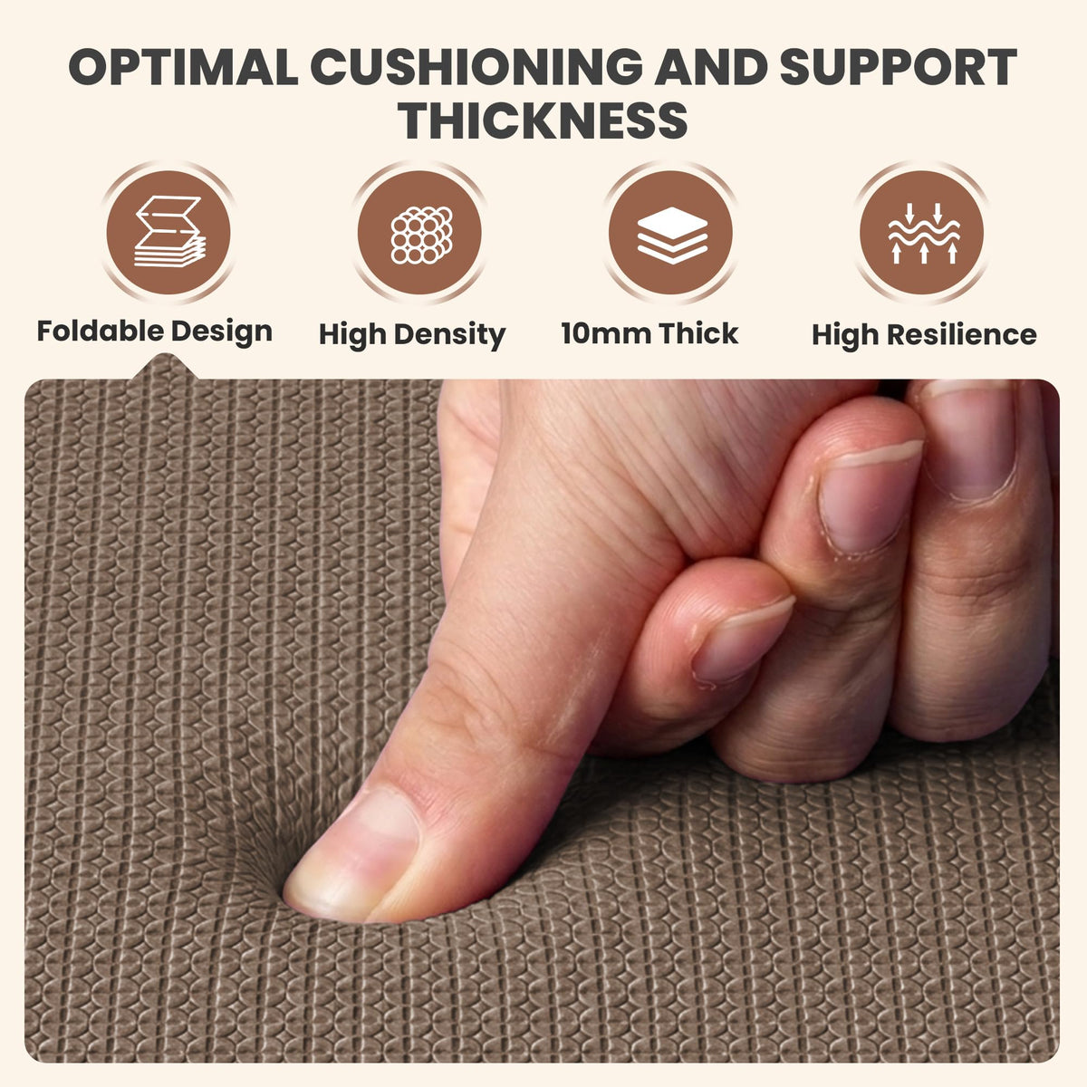 Foldable Yoga Mat (Brown)