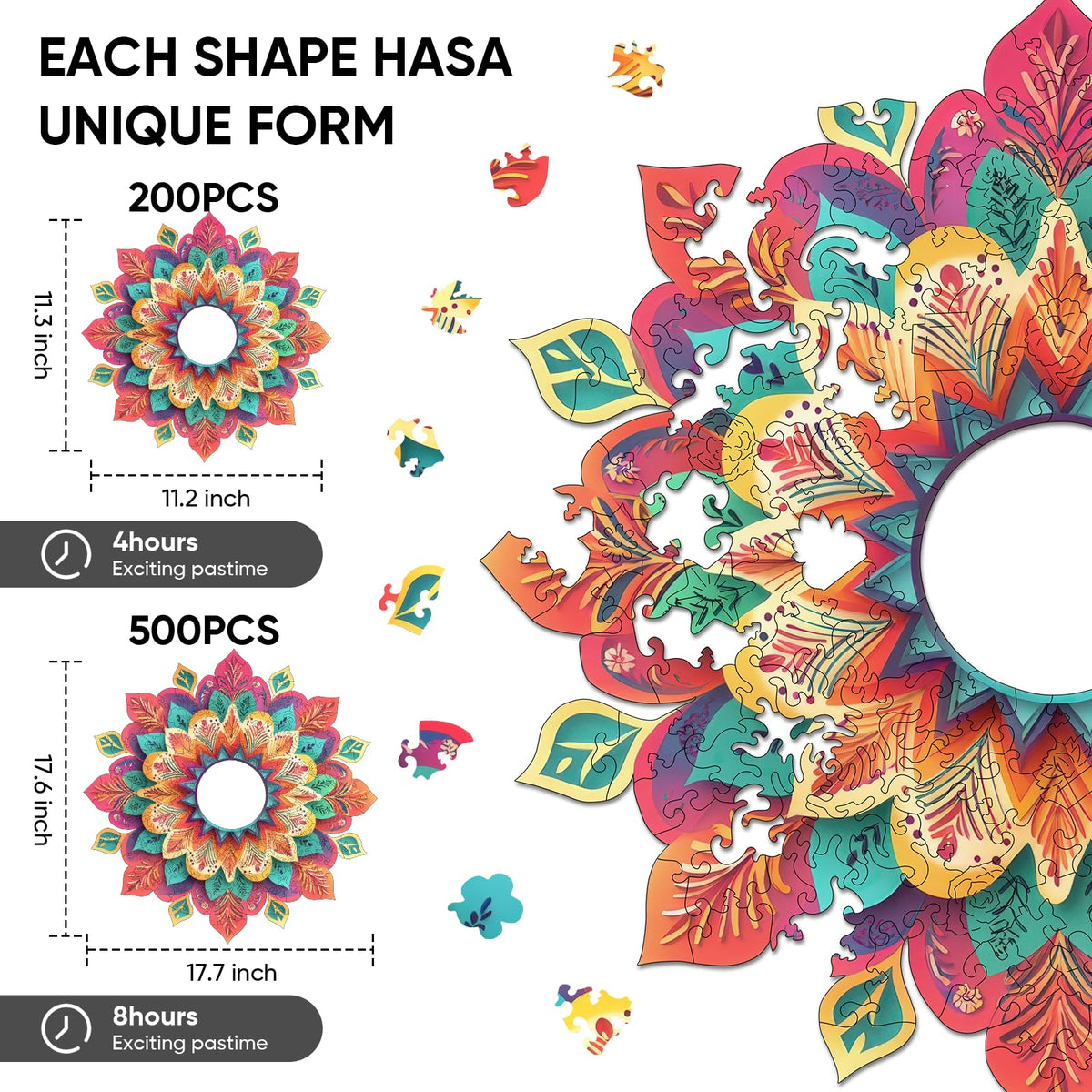 Mandala Wooden Puzzle (Hollow Mandela / Small)