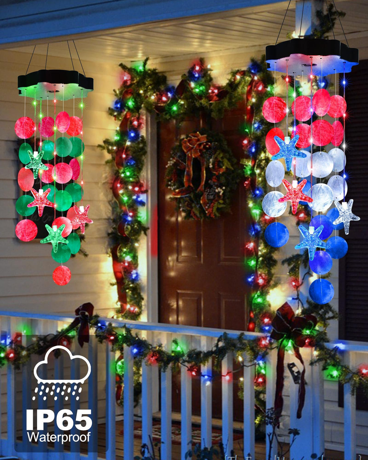 Solar Decorative Lights Outdoor (Red&white&blue)