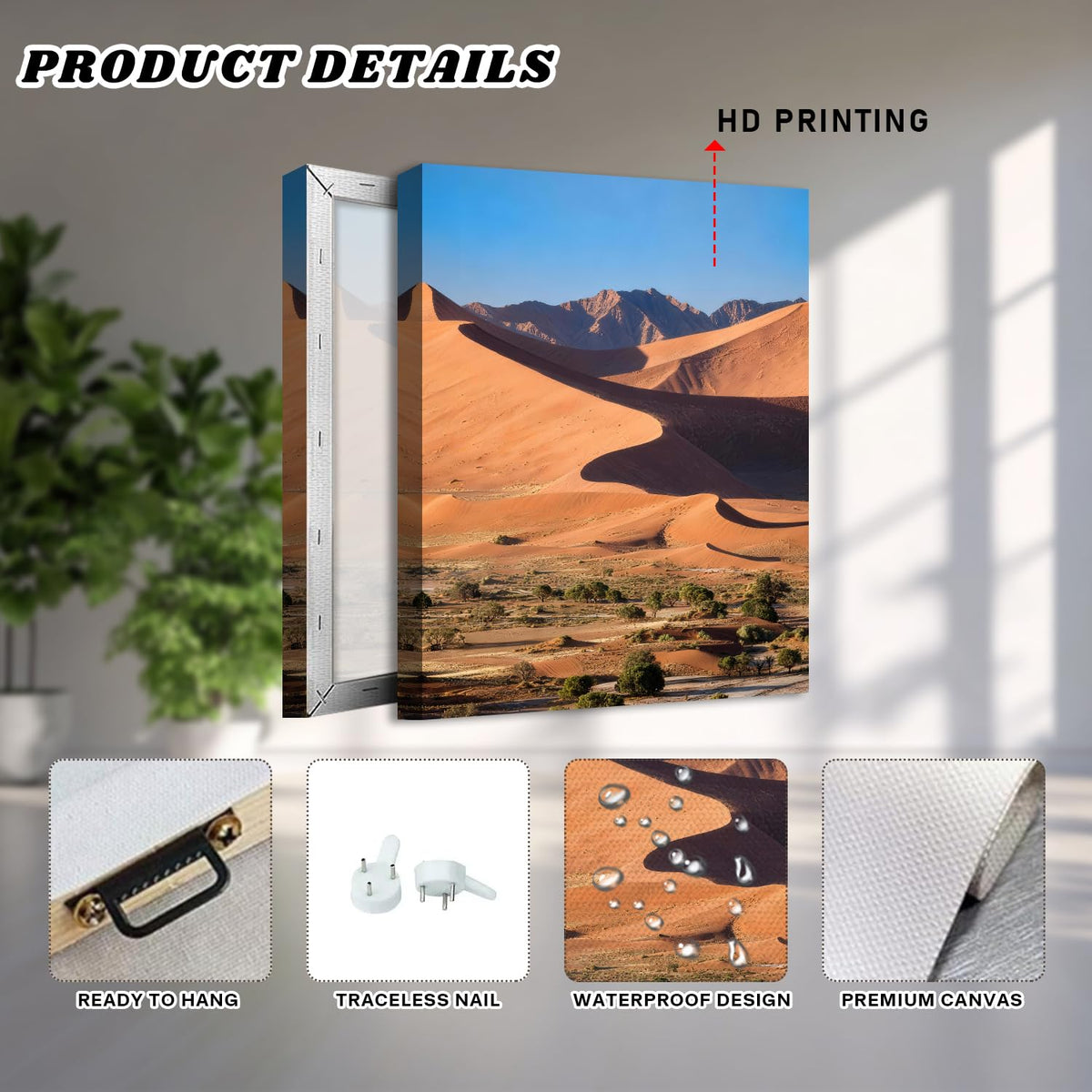 Nature Landscape Wall Art Great Sand Dunes National Park Pictures Dune Spread Scenery Canvas Prints Western Country Painting Poster Southwest Farmhouse Canvas Artwork for Home Decorations 16x24" (24"L x 16"W / Great Sand Dunes)