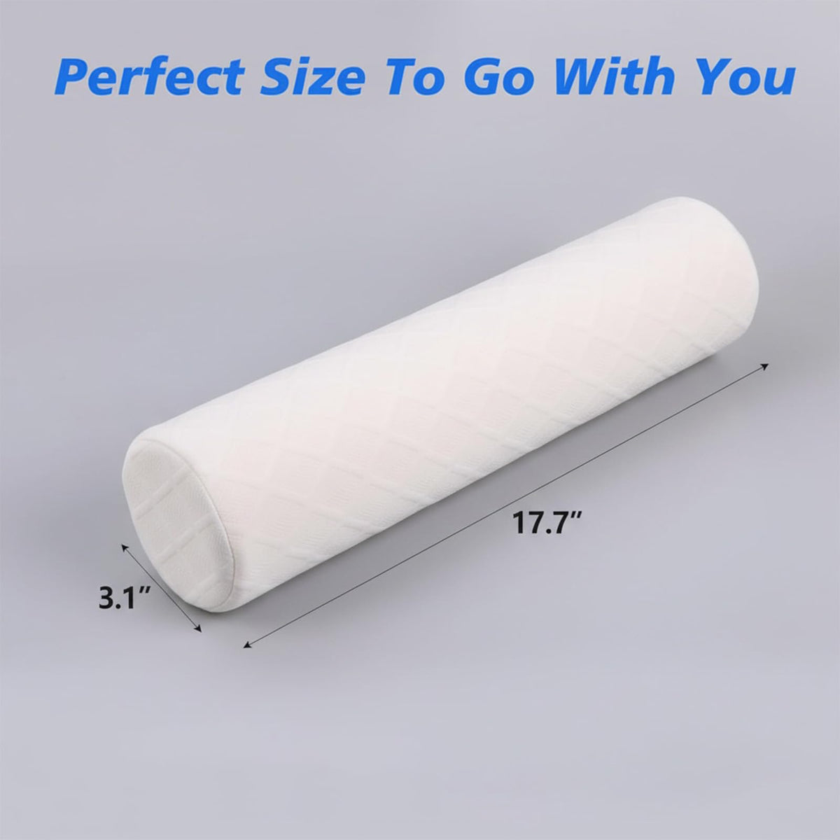 3.1" Small Neck Roll Memory Foam Pillow Cylinder (White / Small - 3.1" H)