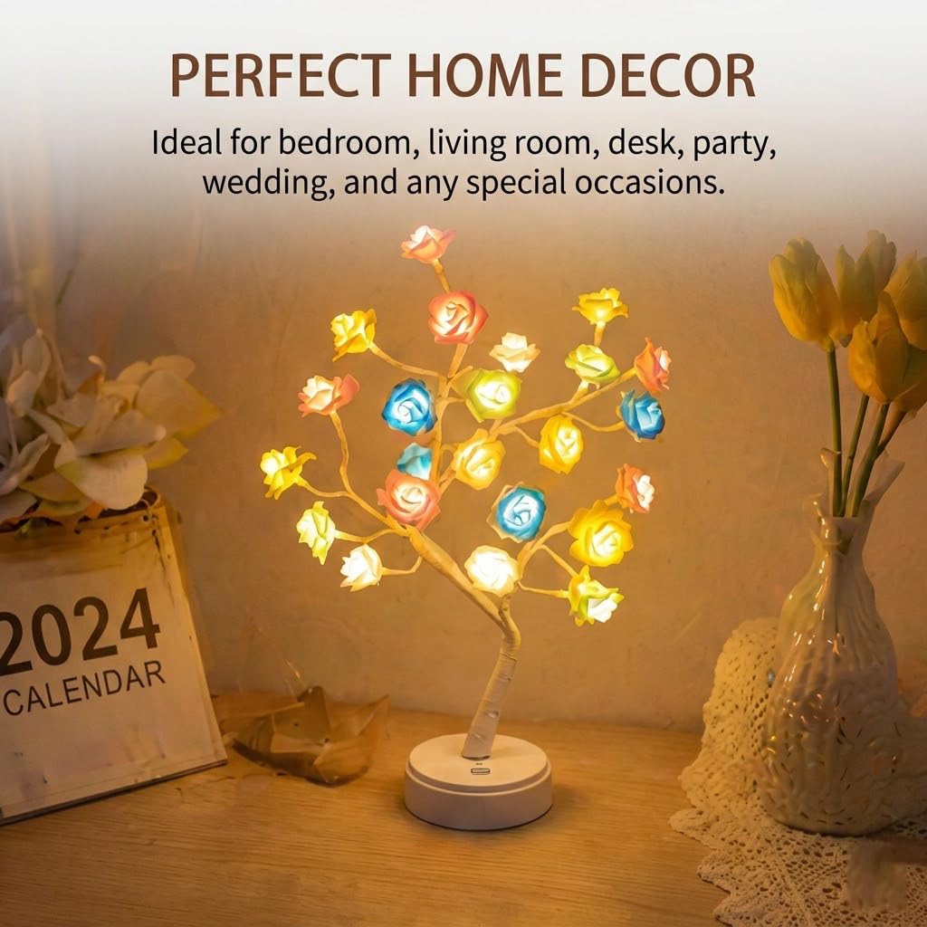 Rose Flower Tree Lamp (Red)