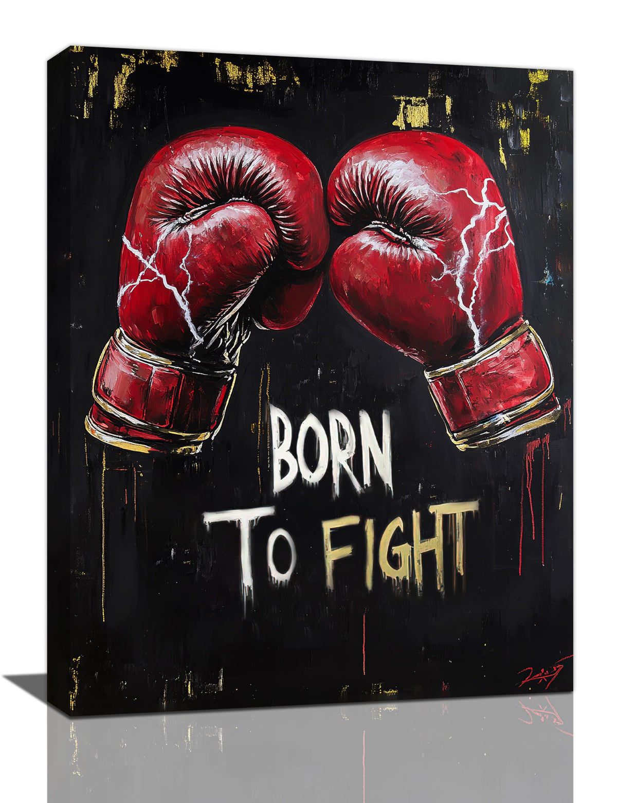 Boxing Wall Art Boxing Gloves Pictures Wall Decor Inspiring Canvas Prints Mens Bedroom Decorations Painting Posters Framed Artwork Office Home Decor For Bathroom Dining Living Room 12"x16" (Boxing Gloves / 12"L x 16"W)
