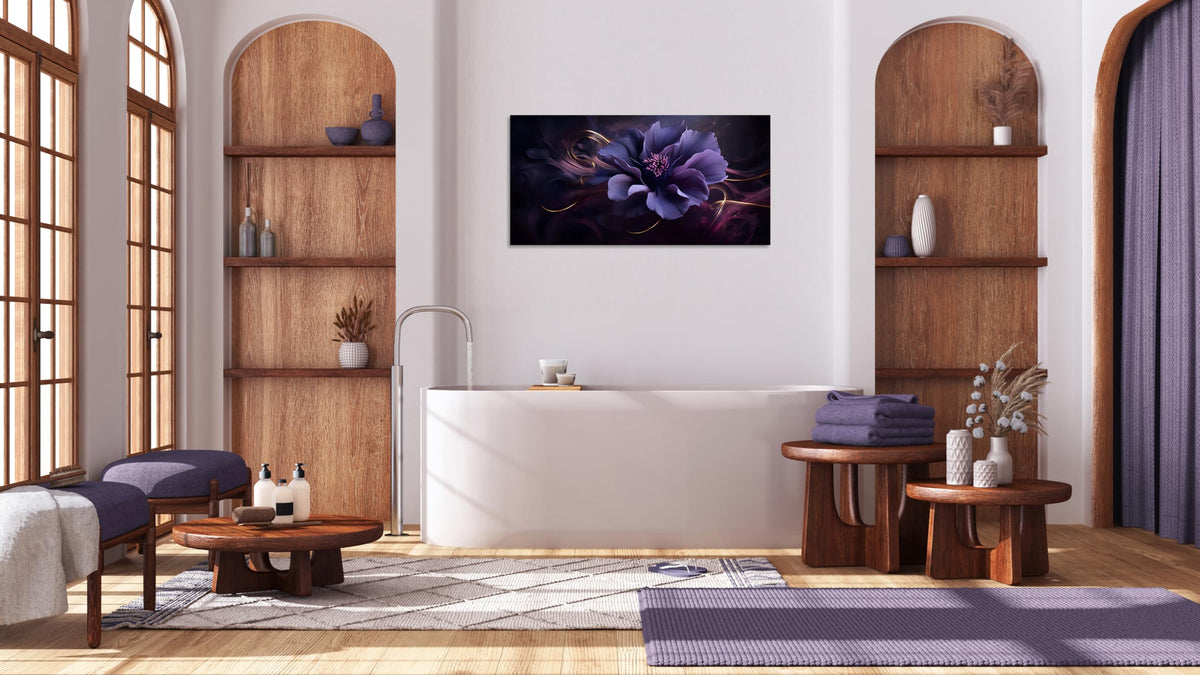 Purple Flower 8 Abstract Wall Art (32"L x 16"W / Purple Flower 8)