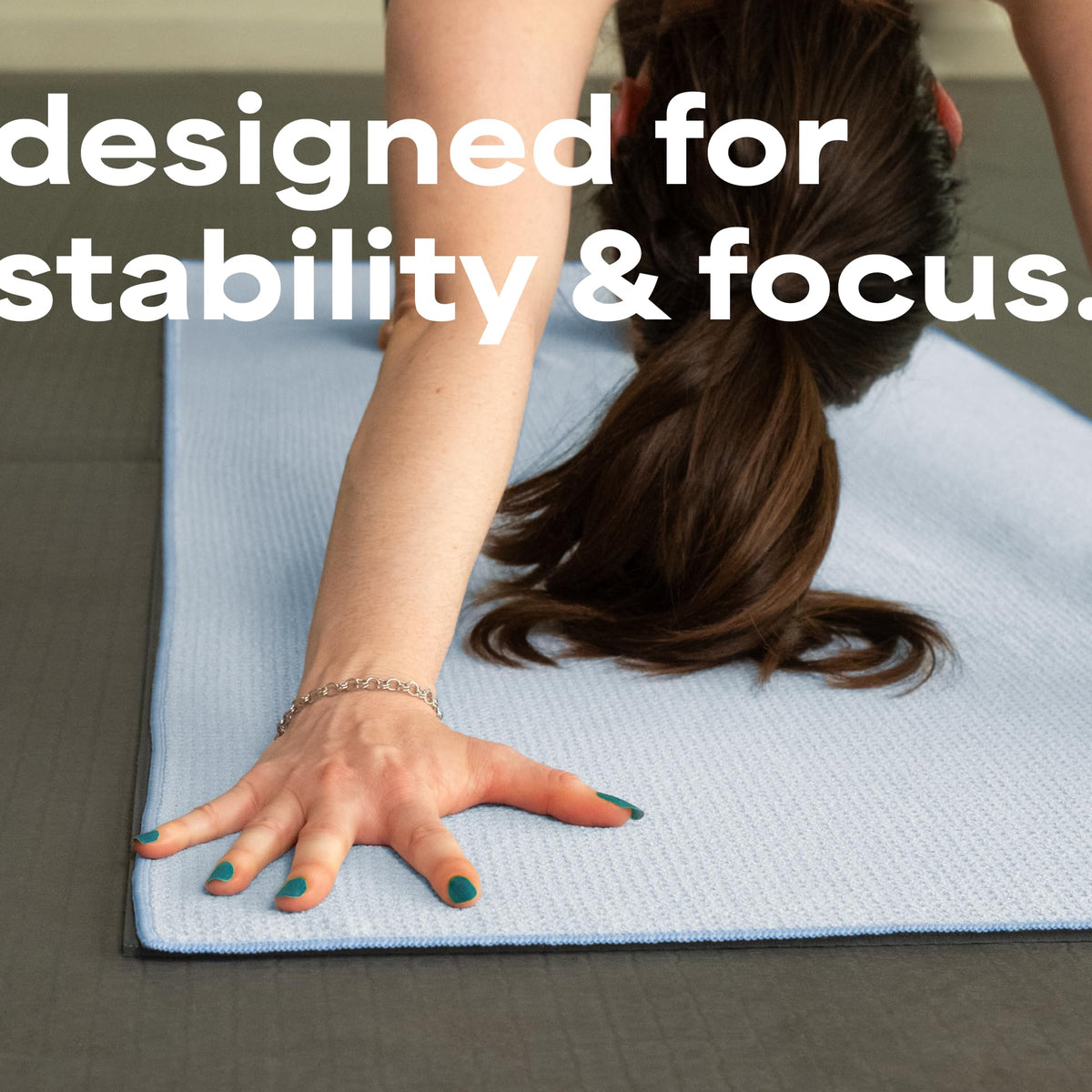 Aura Microfiber Yoga Mat Towel with Grip (Blue)