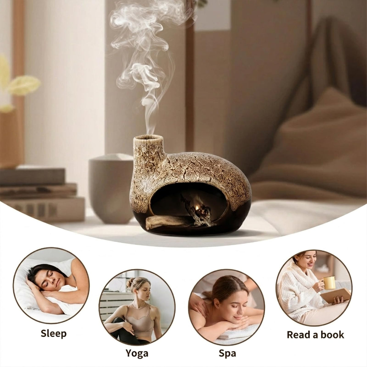 Handcrafted Ceramic Palo Santo Holder (White)
