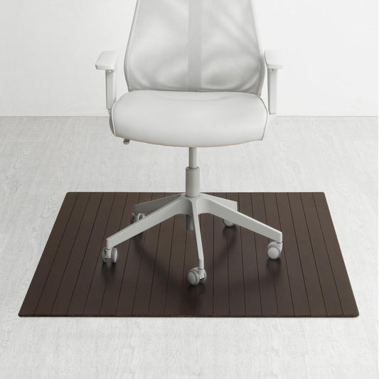 48" x 42" Bamboo Office Chair Mat for Carpet & Hardwood Floor (Espresso / 48" x 42" / Without Lip)