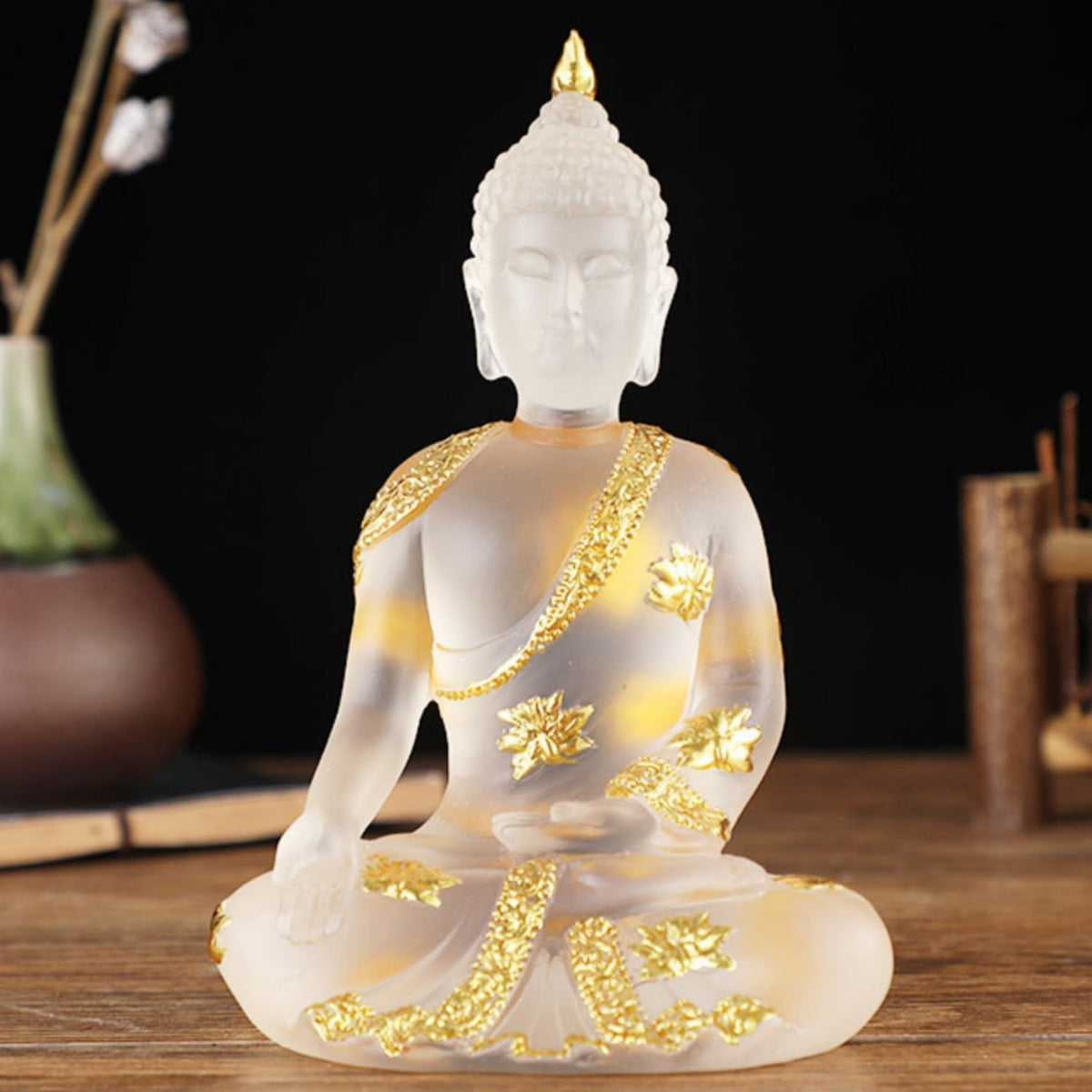 Thai Sitting Buddha Statue (White)