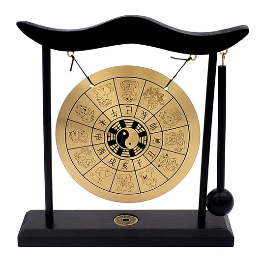 Feng Shui Brass Gong Desktop Zen Art for Fortune + Free Red String Bracelet H1304 (H1304)