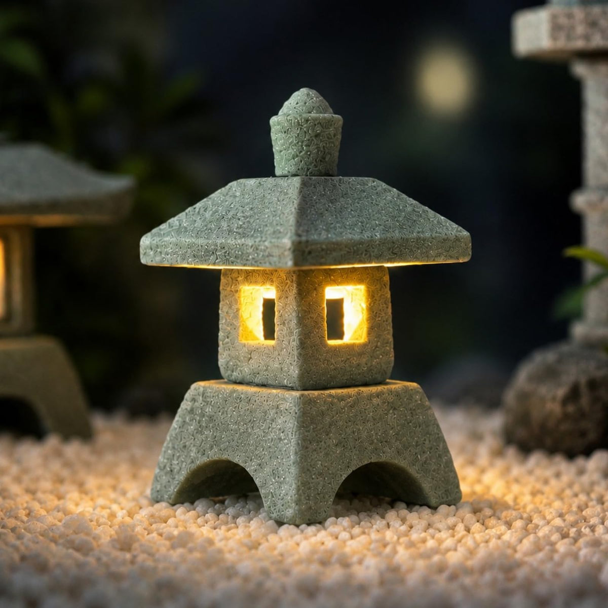 Japanese Pagoda LED Lamp Statue Figurine LED Lantern Pagoda Statue Figurine (Style B)