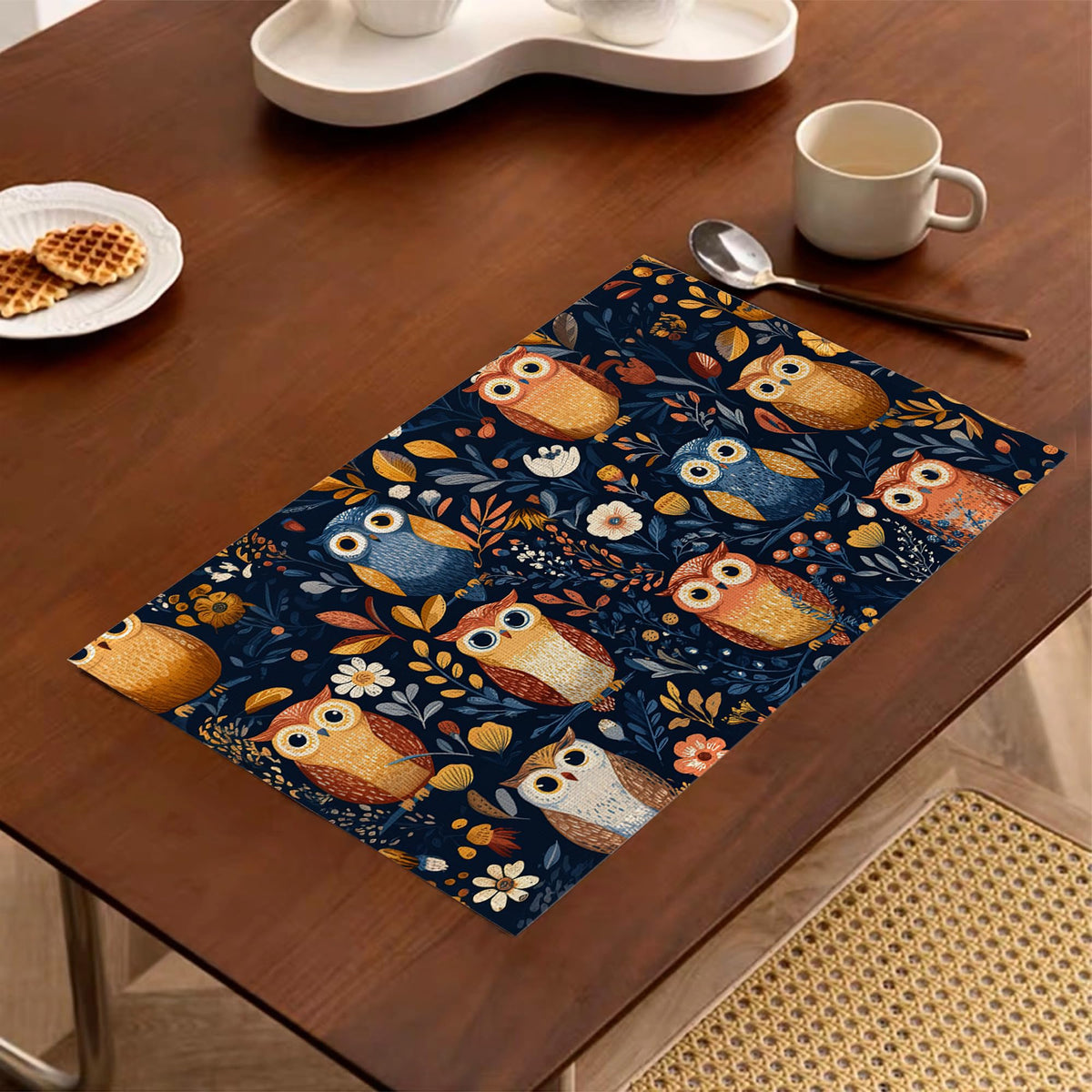 Cute Owl Flower Placemats Set of 6 (Cute Owl Flower)