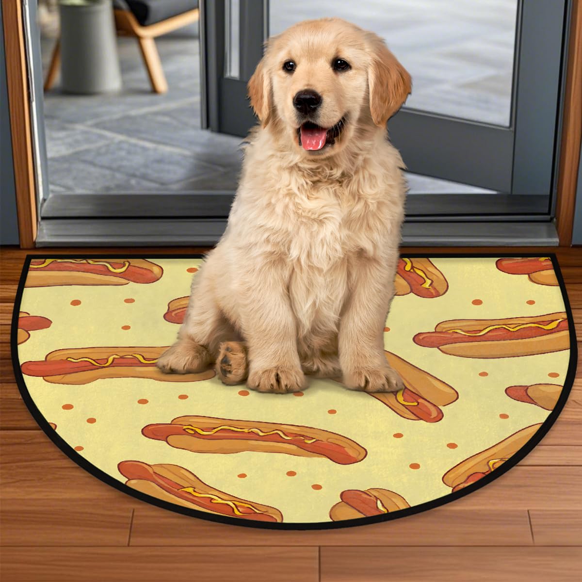 Dog Half Round Door Mat Semi Moon Rug Fireplace Carpet Area Rugs (Color9)