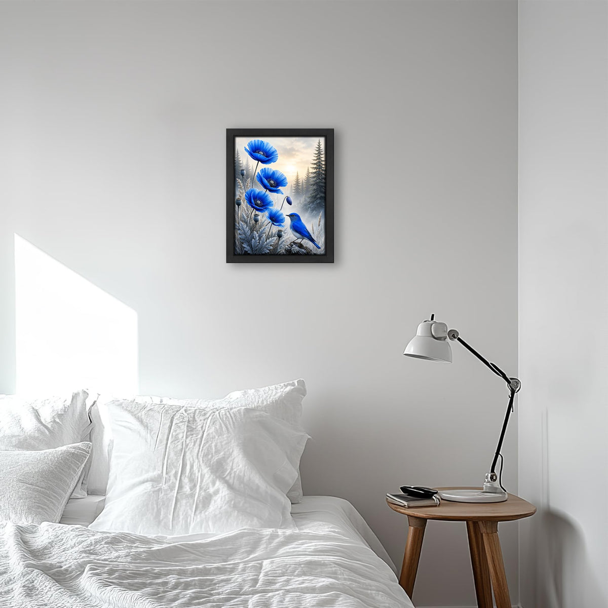 Poppy Bluebird Decor Wall Art (Wall Art Framed 65 / 24"L x 16"W)