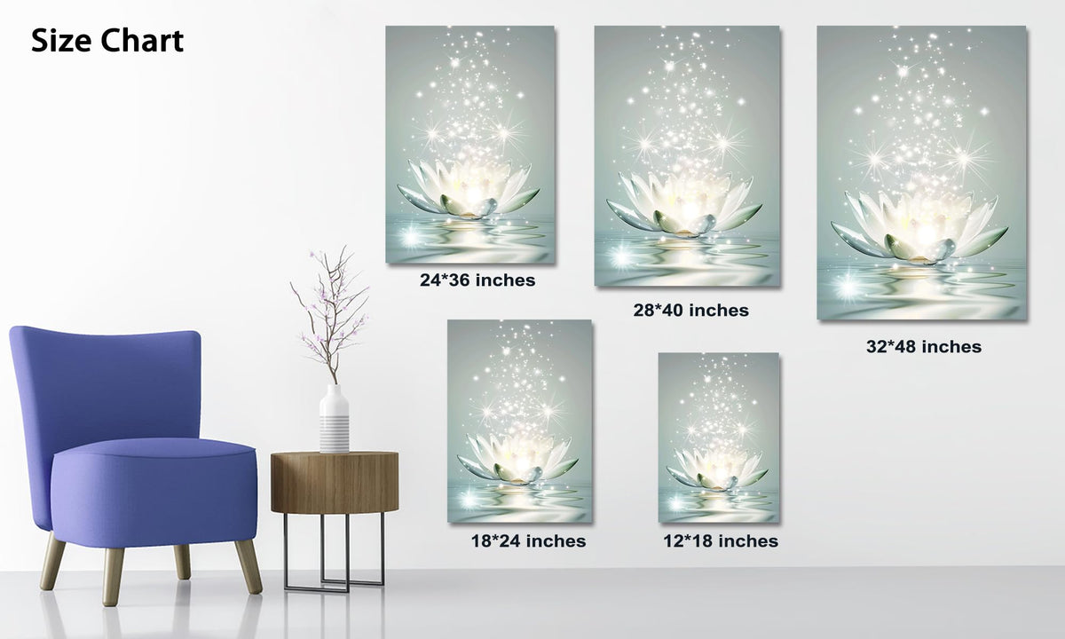 Zen Wall Art White Lotus Flower Canvas Art Print for Spa Bathroom Decor (Zen Stones Canvas Frame-02 / 24"L x 18"W)